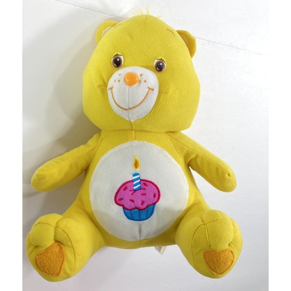 Care Bears 2006 Nanco 11"Plush Yellow Stuffed Toy Animal with Birthday Cupcake - Picture 1 of 12